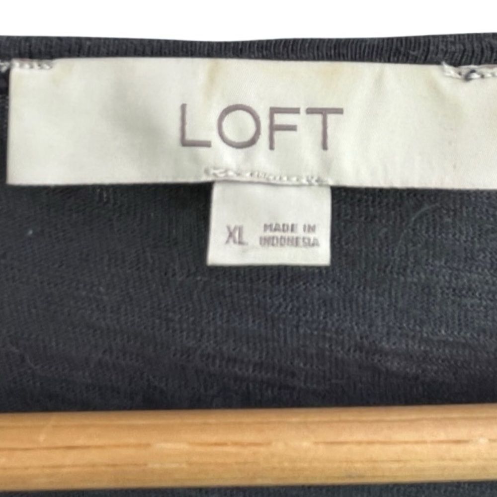 LOFT Dark Gray Sleeveless Ruffle Dress – Size XL - Picture 5 of 11